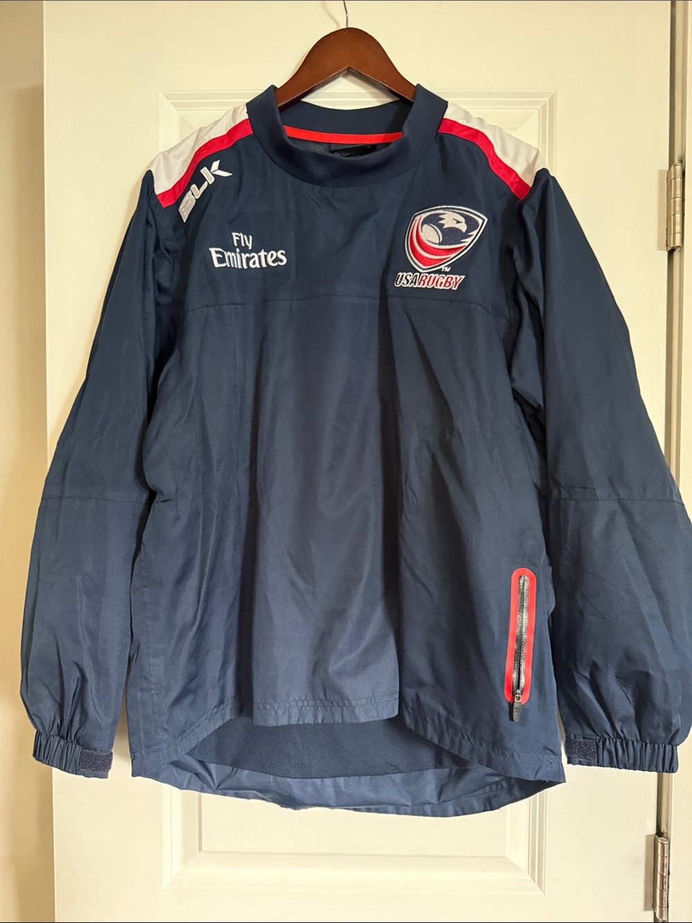 USA Rugby Navy Windbreaker with Red & White Accents